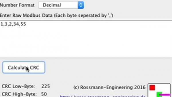 Modbus-RTU CRC Calculator