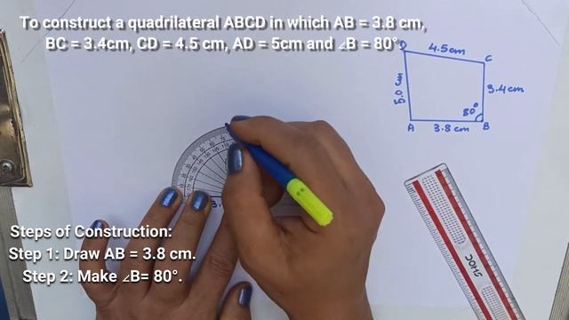 To Construct a quadrilateral when four sides and one angle are given by Hema Thakker смотреть онлайн