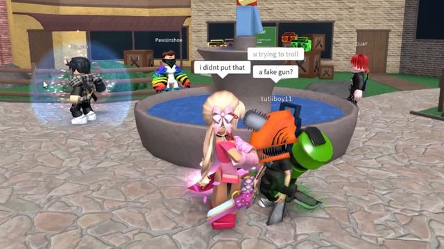 FAKE Gun TROLLING in Roblox Murder Mystery 2.. смотреть онлайн