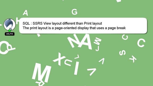 SQL : SSRS View layout different than Print layout смотреть онлайн