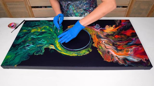 DAZZLING Sun🌞NEW Gradient Pour + Textured MANDALA Art Texture ~ Mixed Media Acrylic Pouring смотреть онлайн