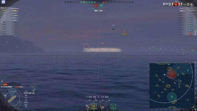 World of Warships USS Colorado 4 ship kill Dreadnought Award смотреть онлайн