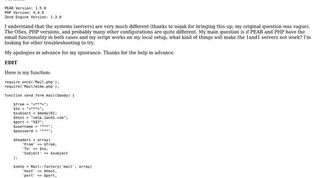 Using 1and1.com Servers, SMTP Mail is Limited - Local XAMPP Server Works As Expected смотреть онлайн