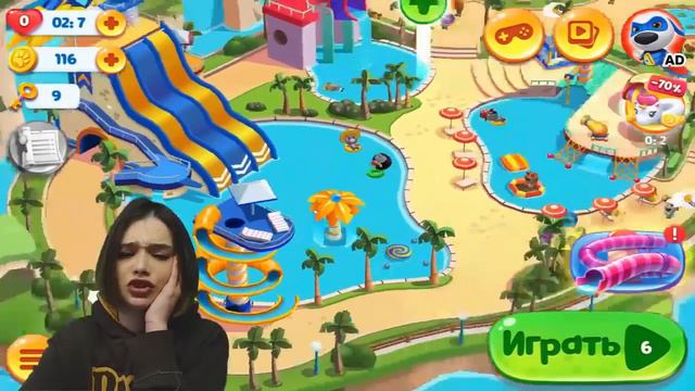 ДаНяШа В БАССЕЙНЕ Вместе С ТОМОМ и Друзьями СТРОЯТ Аквапарк! Игра Бассейн говорящего тома смотреть онлайн