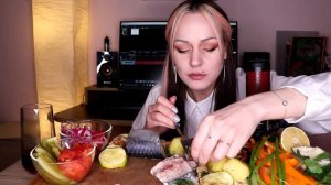 MUKBANG | Картофель, закуски, овощи, скумбрия | Potatoes, snacks, fish не ASMR