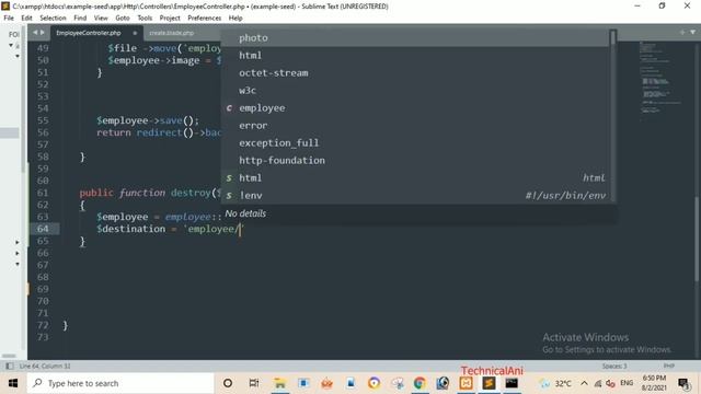 How to delete record with image from database || Laravel 8 Hindi part-3 смотреть онлайн
