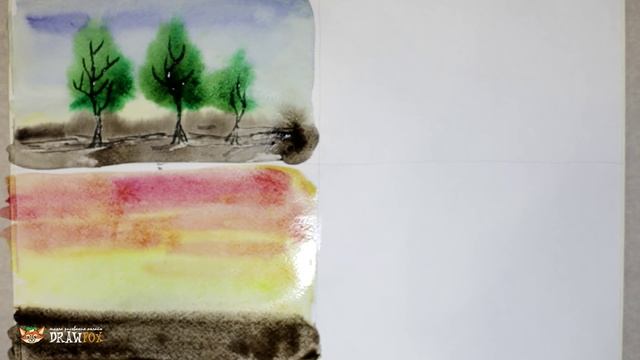 DrawFox. Акварельная живопись для начинающих. 2-2. Техника "Пластиковая карта". смотреть онлайн
