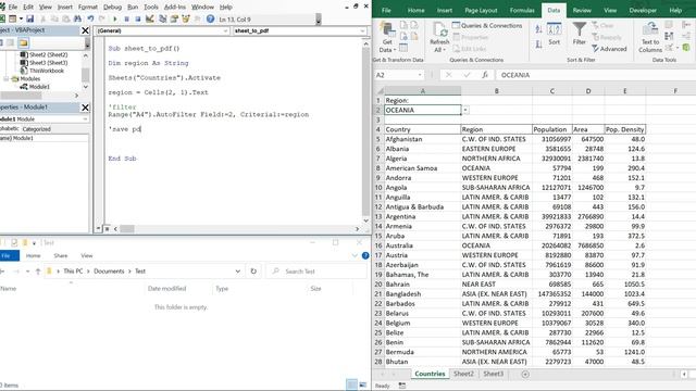 Excel VBA Macro: Save Active Sheet As PDF (Based on Cell Value) смотреть онлайн