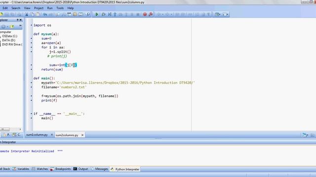 Python Reading values from text file. Adding values per column. смотреть онлайн