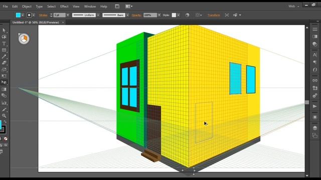Perspective tool on illustrator. Two point perspective. #illustrations #graphics #photoshop #design смотреть онлайн