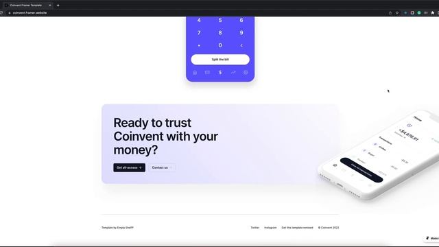 Coinvent — Pre-built App Website Framer Template #uidesign #designinspiration смотреть онлайн