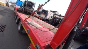 Работа на трале. Перевозка асфальтоукладчика.