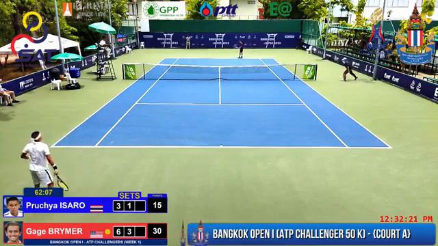 Pruchya ISARO (THA) vs Gage BRYMER (USA) BANGKOK OPEN 2022 ATP CHALLENGER MS Qualifying (R1) смотреть онлайн