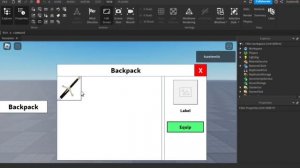 Как сделать инвентарь в Roblox studio