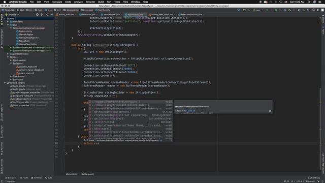 HttpUrlConnection GET and POST Method Tutorial part one - News App part 5 смотреть онлайн