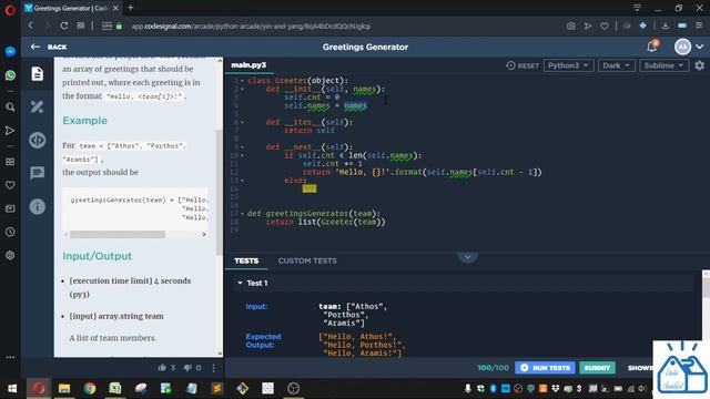 Python - CodeSignal Greetings Generator 70 смотреть онлайн