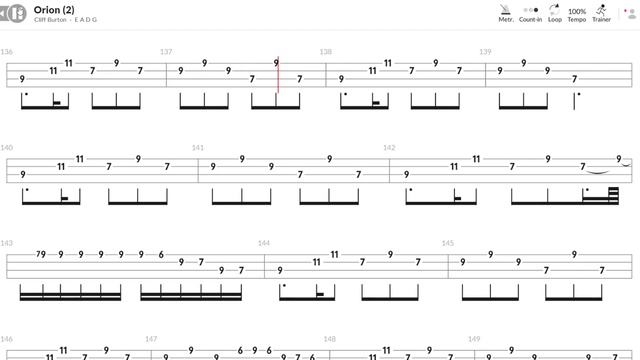 Metallica - Orion (Bass TAB) смотреть онлайн