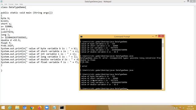 Java - 11| Data Type Example | Program on byte, short, int, long, double, float, boolean смотреть онлайн