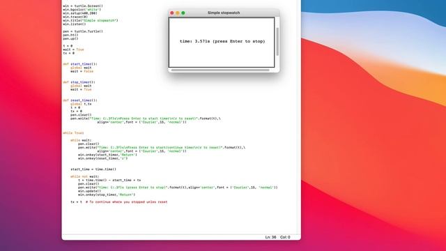 Super easy stopwatch with python playing with the time and turtle modules смотреть онлайн