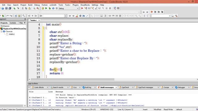 C Interview Questions tutorial #20 - Replace All Occurrence of a Character in String || Codenemy смотреть онлайн