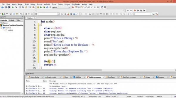 C Interview Questions tutorial #20 - Replace All Occurrence of a Character in String || Codenemy