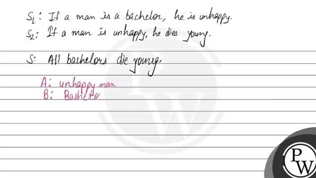 Use Venn-diagrams to check the validity of the argument:
\( S_{1} \) : If a man is a bachelor, h... смотреть онлайн