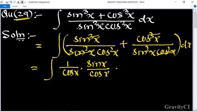 Q29 | ∫(sin^3 x+cos^3 x)/(sin^2 x cos^2 x) | Integral of (sin^3 x+cos^3 x)/(sin^2 x cos^2 x смотреть онлайн