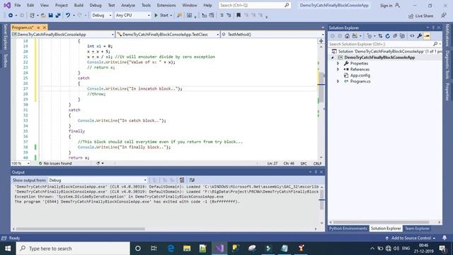 Exception Handling - Nested Catch Block and Throw Explained in C# смотреть онлайн