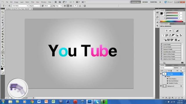 How To Make a Cool Text Effect Photoshop CS5 смотреть онлайн