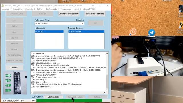 Gravando bios de Monitor Samsung com RT809H. смотреть онлайн