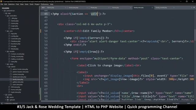 Jack & rose wedding | HTML Template to PHP website | Quick programming tutorial | Part 3/5 смотреть онлайн