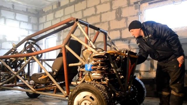 багги своими руками, самодельное багги, багги из ваз 2109,завели,первый выезд смотреть онлайн