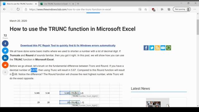 How to use the TRUNC function in Microsoft Excel смотреть онлайн