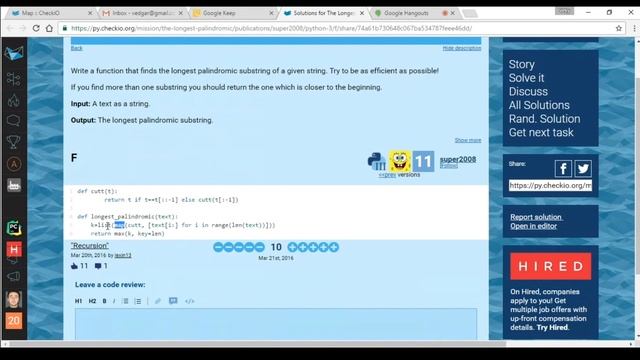 VCR: Veky Reviews F solution from "The Longest Palindromic" смотреть онлайн