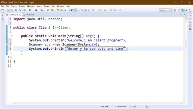 Simple client-server TCP application | Socket and ServerSocket classes java | Tutorial -50 |2020 смотреть онлайн