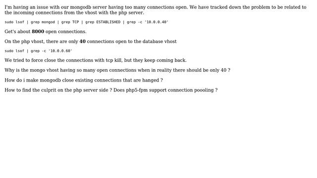DevOps & SysAdmins: MongoDB or mongoclient not closing connections смотреть онлайн