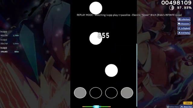 osu!mania | t+pazolite - Electric "Sister" Bitch [Rido's INFINITE Lv.16] ( FC ) смотреть онлайн