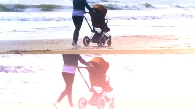 Коляска Cybex Priam летом на пляже смотреть онлайн