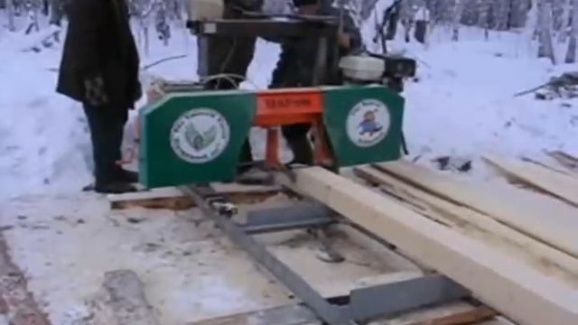 Бензиновая ленточная пилорама ПЛГ-2М «Бобренок» смотреть онлайн