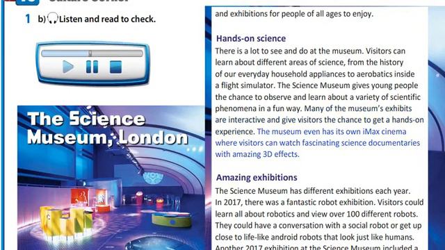 Action 10 Module 7 P92 Ex1b Science Museum, London Text Ver