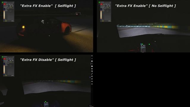 [Assetto Corsa] Comparison ( Self-light With And Without ) And ( Extra FX Enable And Disable ) ?