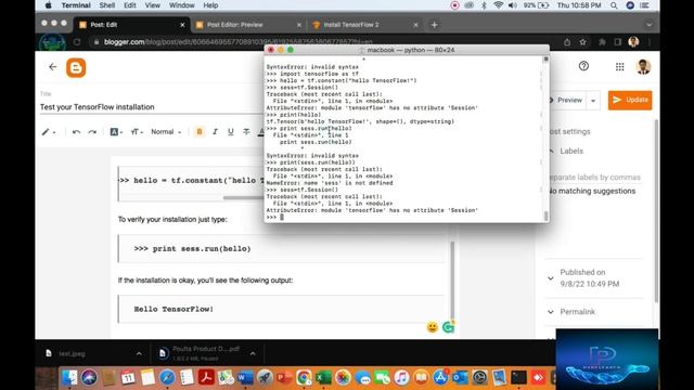 Test your TensorFlow installation смотреть онлайн