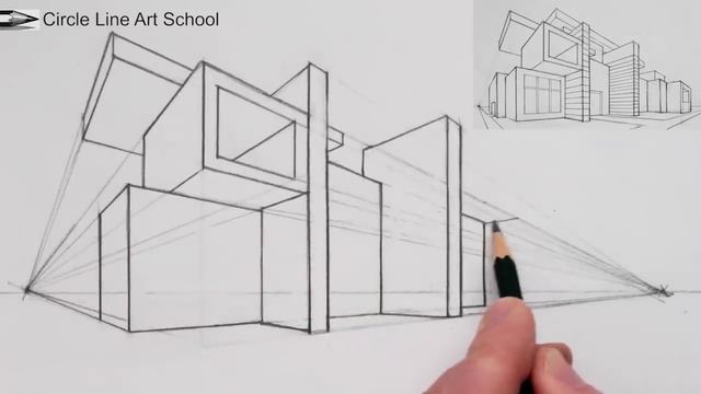 How to Draw in 2-Point Perspective: Modern House смотреть онлайн