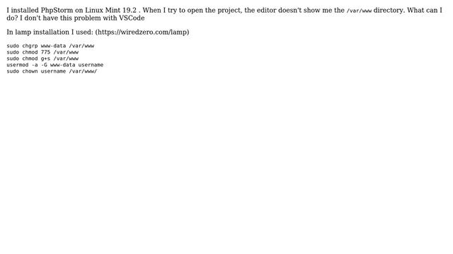Unix & Linux: PhpStorm don't show /var/www on opening смотреть онлайн