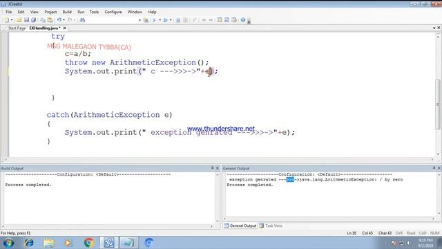 JAVA-EXCEPTION HANDLING смотреть онлайн