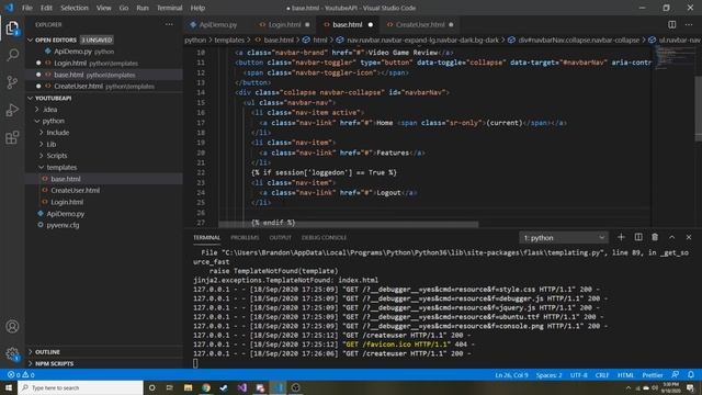 Using a Python If Statement in our HTML with Flask - Working on our Python Flask Web App смотреть онлайн