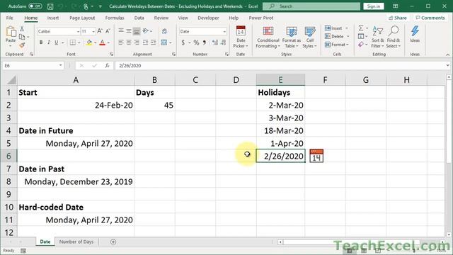 Calculate Work Days Between Dates Excluding Weekends and Holidays смотреть онлайн