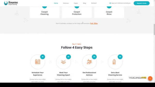 Fouens - Carpet Cleaning WordPress Theme home cleaning carpet Website Builder смотреть онлайн