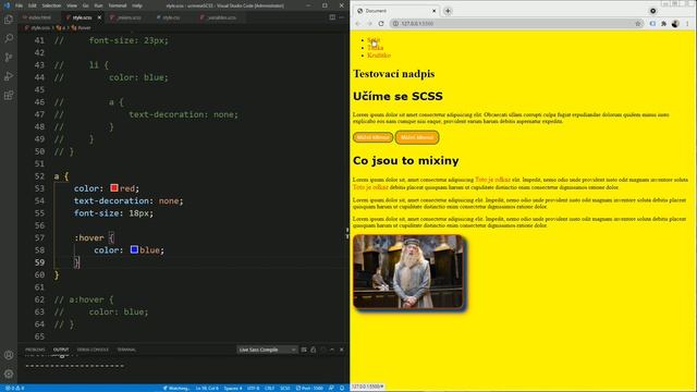 25. SCSS a Sass - Nesting: nesting a hover смотреть онлайн