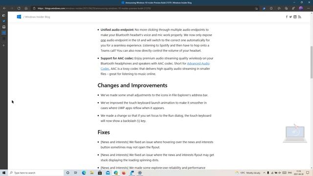 Windows 10 Build 21370 - Bluetooth Devices Improvements, Support for AAC Audio Codec + FIXES! смотреть онлайн